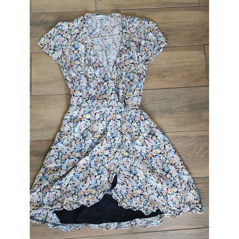 Abercrombie & Fitch Wrap Dress Womens XXSP Floral Petite Daisy Mini Summer Boho